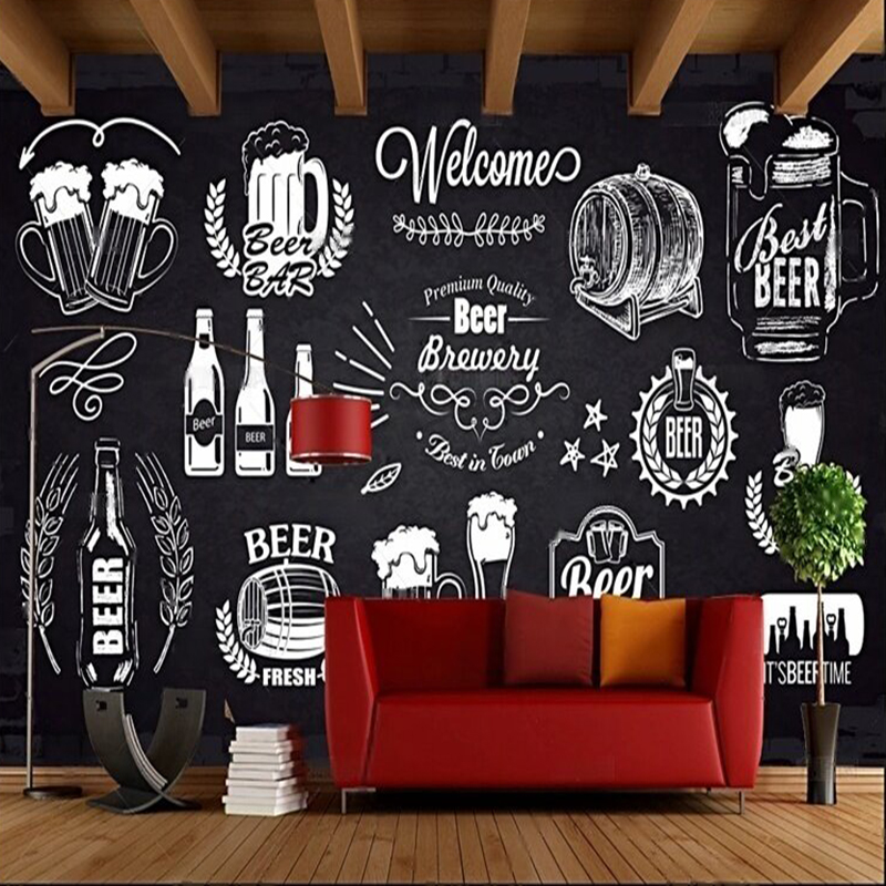Home Textiles Images - Simple hand-painted beer personalized bar and