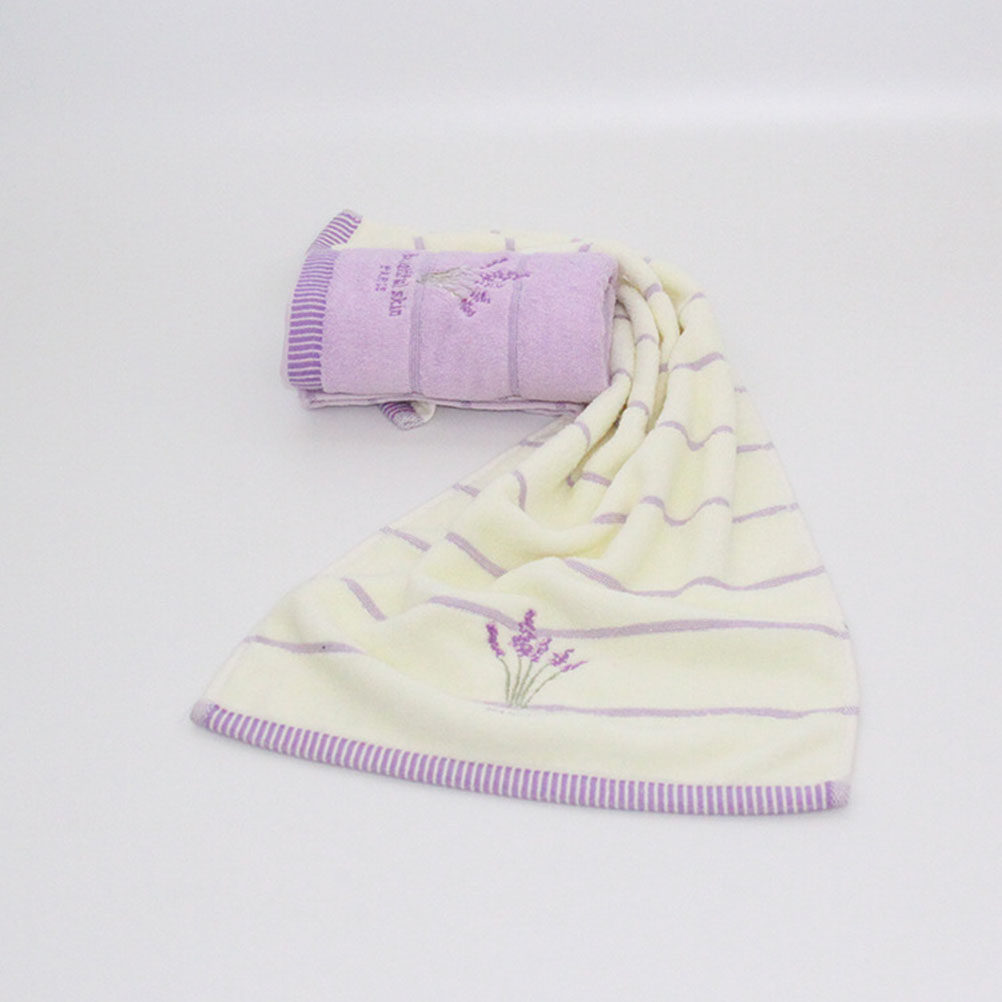 Home Textiles In Pakistan - Premium Cotton Lavender Embroidered Bath Towel