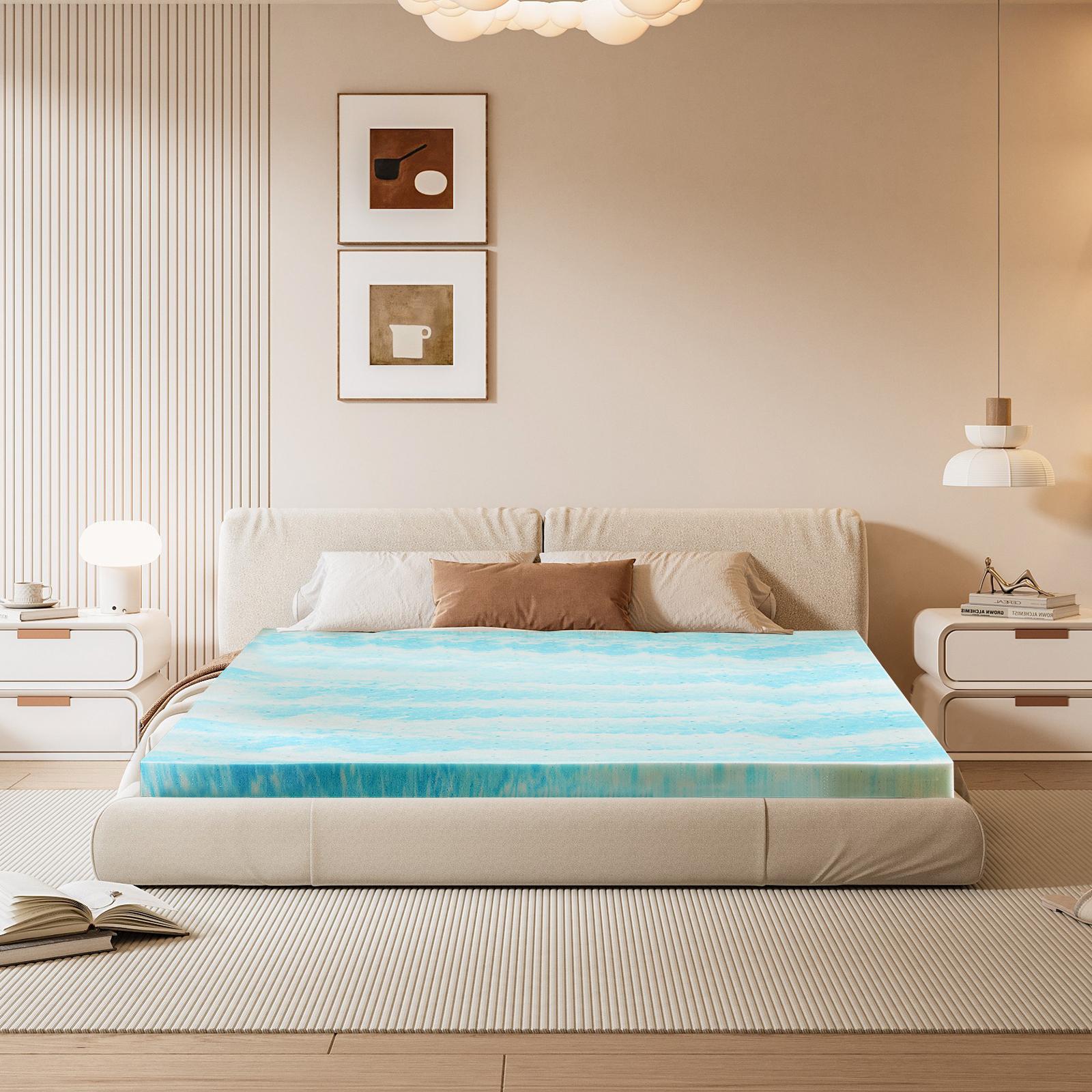 Mattress Pad Topper - 2 Inch Cooling Gel Swirl Memory