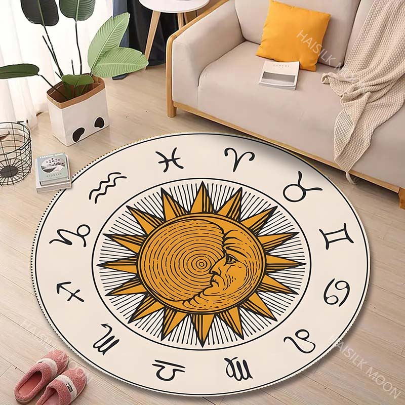 Home Textiles Images - 1PC Zodiac signs around sun image