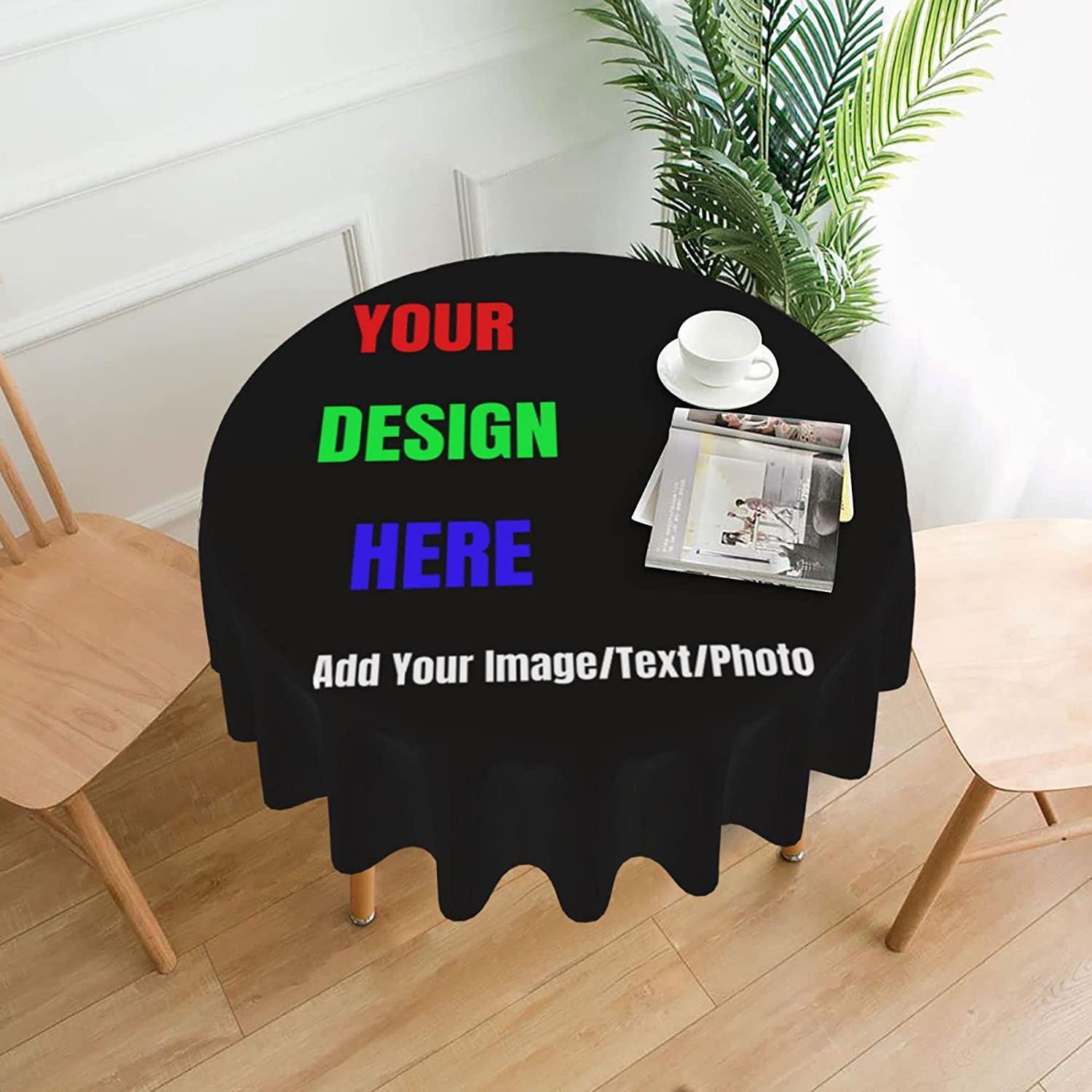 Home Textiles Images - Custom Round Tablecloth Personalized Table Cover