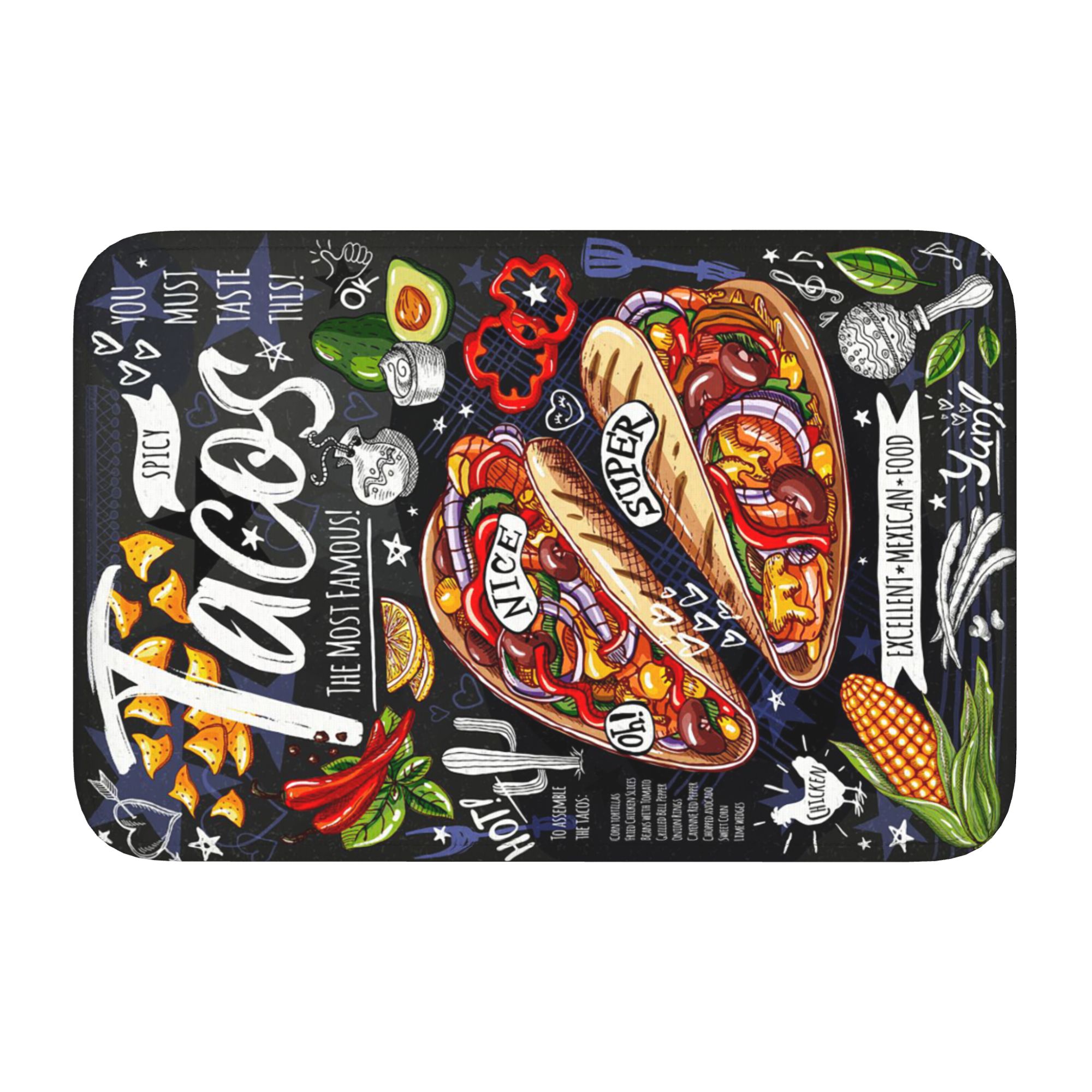 Home Textiles Classic Fashion - Fashion Hunger Super Burger patterned Doormat