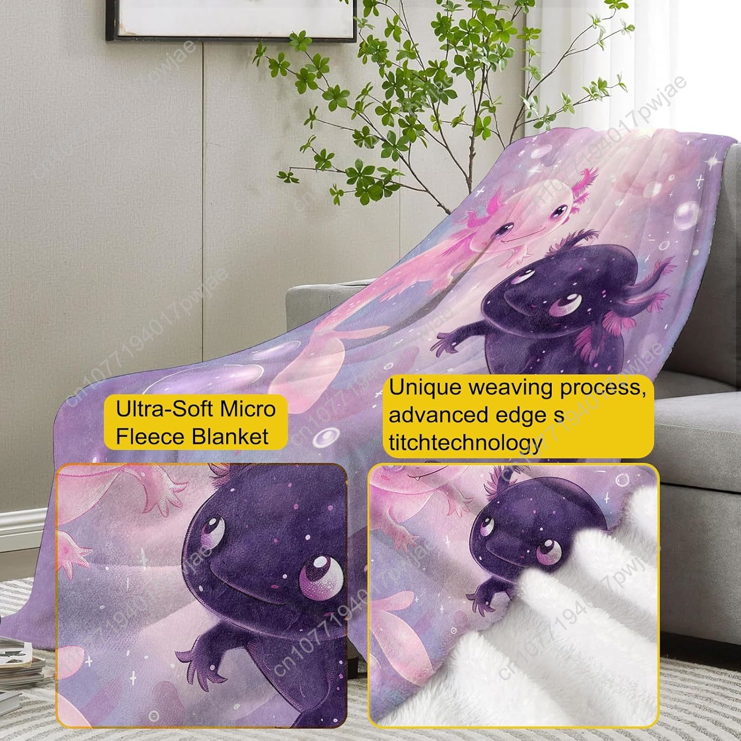 Axolotl Blanket Cute Axolotls  - огляд і ціна Home Textiles Blanket