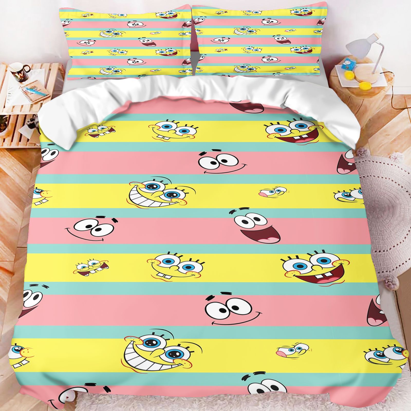 SpongeBob SquarePants All Char - огляд і ціна Linen Duvet Cover