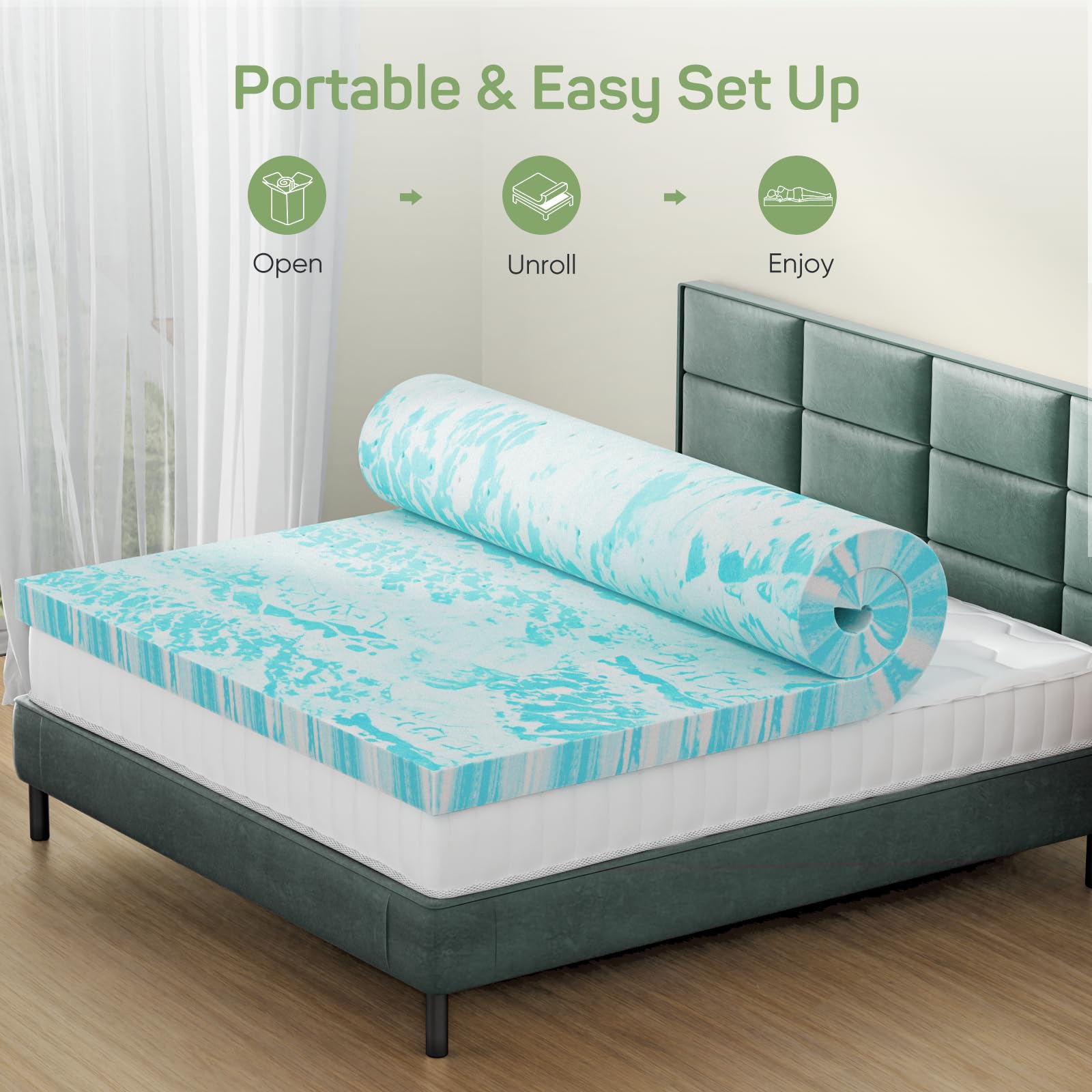 2 Inch Cooling Gel Swirl Memor - огляд і ціна Mattress Pad Topper