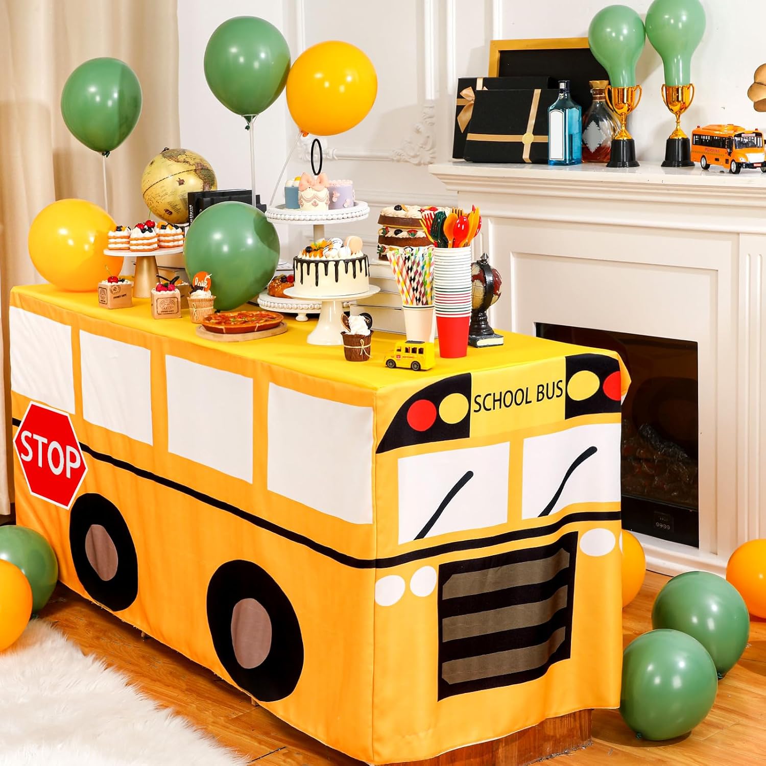Cartoon School Bus Tablecloth  - огляд і ціна Home Textiles News