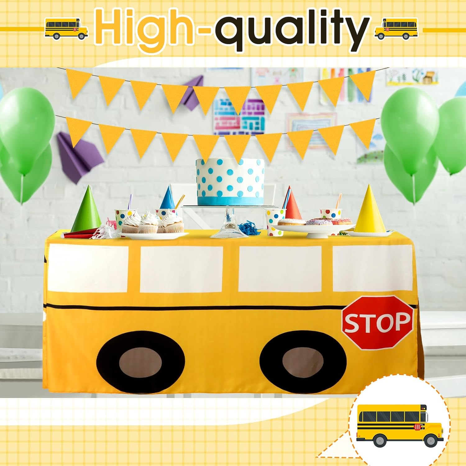 Cartoon School Bus Tablecloth  - огляд і ціна Home Textiles News